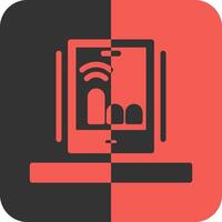 Touchscreen Red Inverse Icon vector