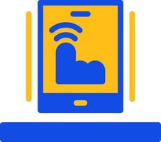pantalla táctil plano dos color icono vector