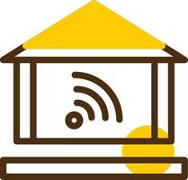 Home automation Yellow Lieanr Circle Icon vector
