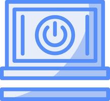 Power Line Filled Blue Icon vector
