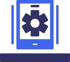 Settings gear Solid Two Color Icon vector