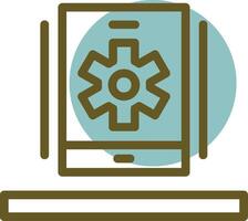Settings gear Linear Circle Icon vector