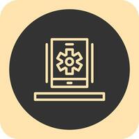 Settings gear Linear Round Icon vector
