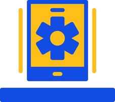 Settings gear Flat Two Color Icon vector