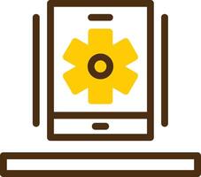 Settings gear Yellow Lieanr Circle Icon vector