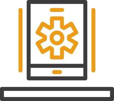 Settings gear Line Two Color Icon vector