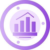 Bar chart Glyph Gradient Icon vector