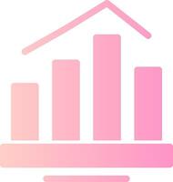 bar gráfico sólido multi degradado icono vector