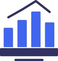 Bar chart Solid Two Color Icon vector
