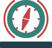 Compass Glyph Two Color Icon vector