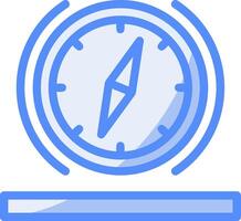 Compass Line Filled Blue Icon vector