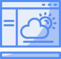 Weather Line Filled Blue Icon vector