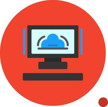 Cloud Flat Shadow Icon vector
