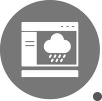 Rain Glyph Shadow Icon vector