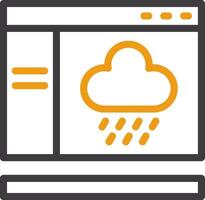 Rain Line Two Color Icon vector