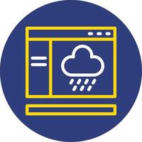 Rain Dual Line Circle Icon vector