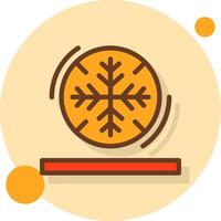 Snowflake Filled Shadow Circle Icon vector