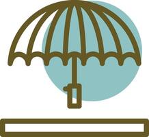 Umbrella Linear Circle Icon vector