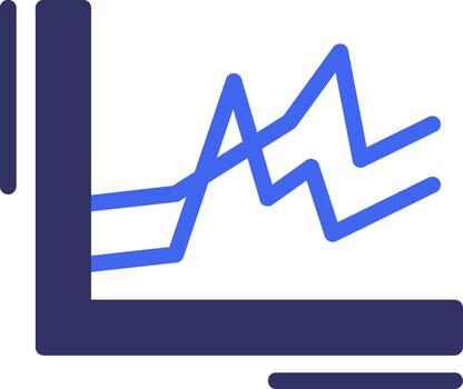 Line chart Solid Two Color Icon vector