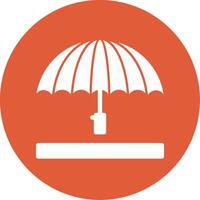 Umbrella Glyph Circle Icon vector