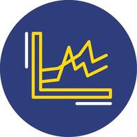 Line chart Dual Line Circle Icon vector