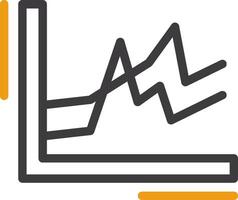 Line chart Line Two Color Icon vector