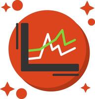 Line chart Tailed Color Icon vector