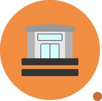 banco plano sombra icono vector