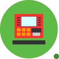 ATM Flat Shadow Icon vector