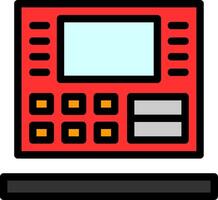 ATM Line Filled Icon vector