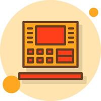 ATM Filled Shadow Circle Icon vector