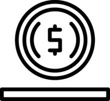 icono de línea de moneda vector