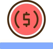 Coin Color Filled Icon vector