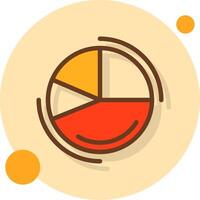 Pie chart Filled Shadow Circle Icon vector