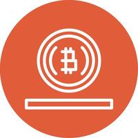 Bitcoin Outline Circle Icon vector