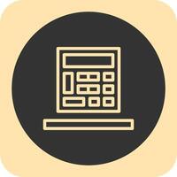 Calculator Linear Round Icon vector