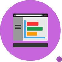 Bar chart Flat Shadow Icon vector