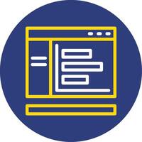 Bar chart Dual Line Circle Icon vector