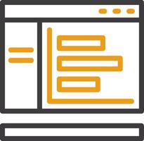 Bar chart Line Two Color Icon vector