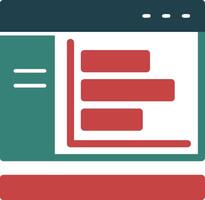 Bar chart Glyph Two Color Icon vector