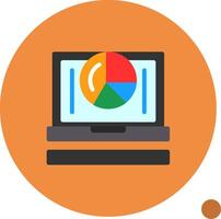 Pie chart Flat Shadow Icon vector