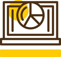 Pie chart Yellow Lieanr Circle Icon vector