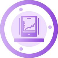 Line chart Glyph Gradient Icon vector