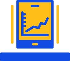 Line chart Flat Two Color Icon vector