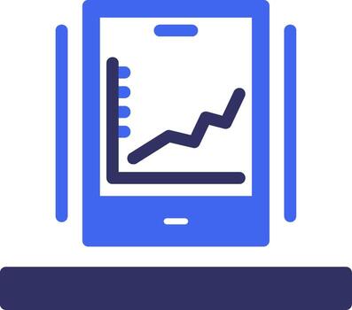 Line chart Solid Two Color Icon vector