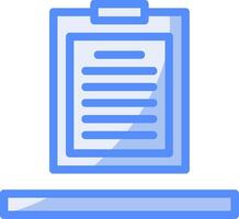 Clipboard Line Filled Blue Icon vector