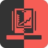 Line chart Red Inverse Icon vector