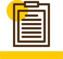 Clipboard Yellow Lieanr Circle Icon vector