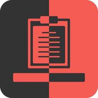 Clipboard Red Inverse Icon vector