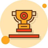 Trophy Filled Shadow Circle Icon vector